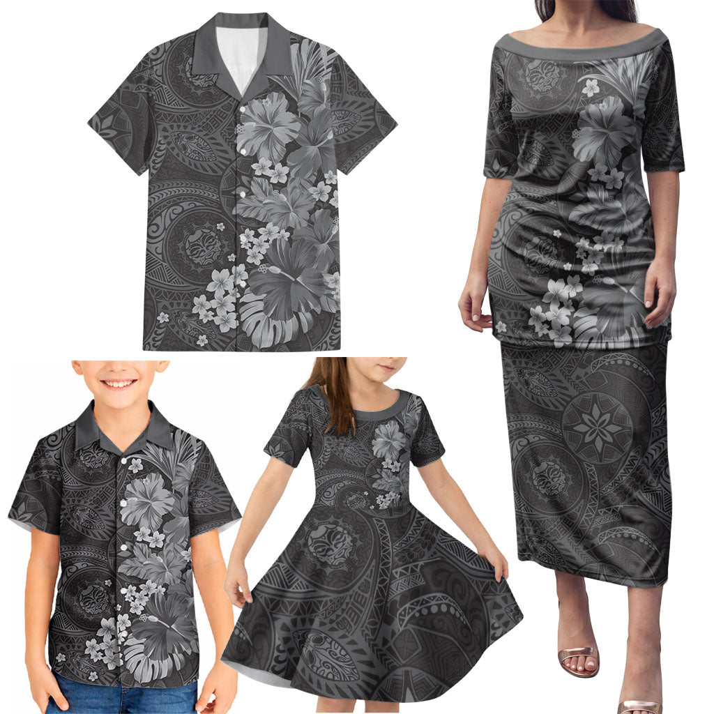 Pauli Hawai'i Hibiscus Family Matching Puletasi and Hawaiian Shirt Polynesian Tribal Tattoo Pattern Floral Elements LT9 - Polynesian Pride