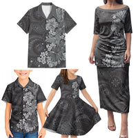Pauli Hawai'i Hibiscus Family Matching Puletasi and Hawaiian Shirt Polynesian Tribal Tattoo Pattern Floral Elements