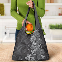 Pauli Hawai'i Hibiscus Grocery Bag Polynesian Tribal Tattoo Pattern Floral Elements