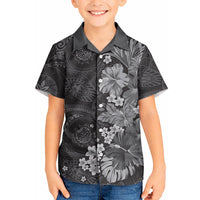 Pauli Hawai'i Hibiscus Kid Hawaiian Shirt Polynesian Tribal Tattoo Pattern Floral Elements