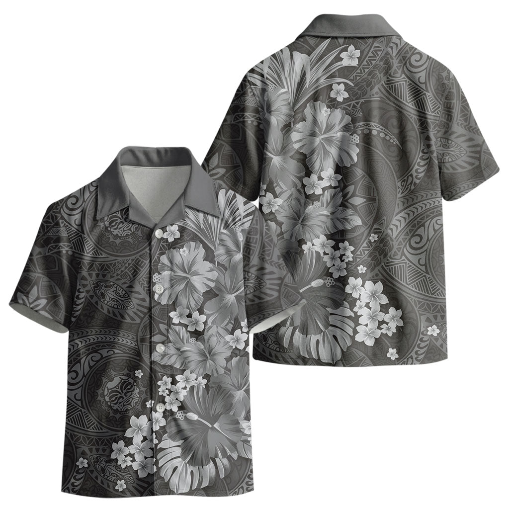 Pauli Hawai'i Hibiscus Kid Hawaiian Shirt Polynesian Tribal Tattoo Pattern Floral Elements