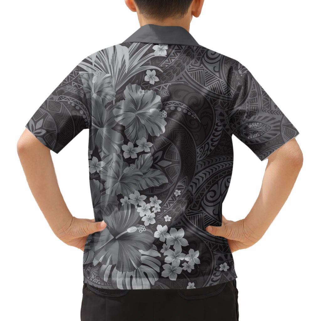 Pauli Hawai'i Hibiscus Kid Hawaiian Shirt Polynesian Tribal Tattoo Pattern Floral Elements