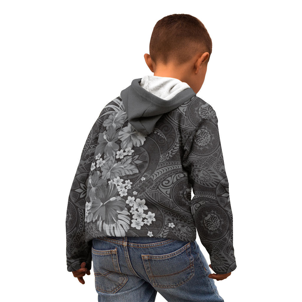 Pauli Hawai'i Hibiscus Kid Hoodie Polynesian Tribal Tattoo Pattern Floral Elements