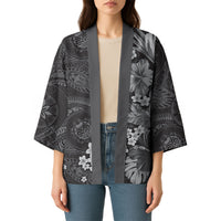 Pauli Hawai'i Hibiscus Kimono Polynesian Tribal Tattoo Pattern Floral Elements
