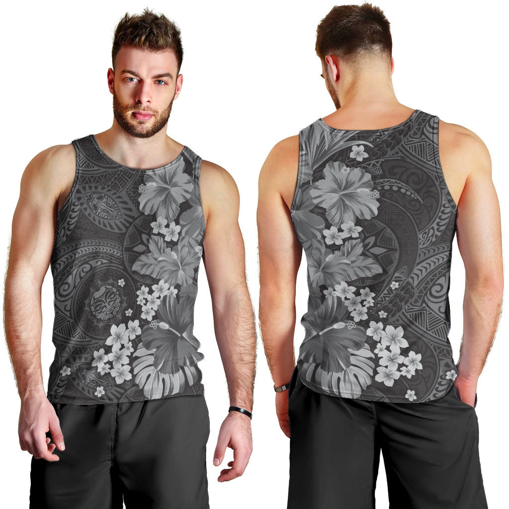 Pauli Hawai'i Hibiscus Men Tank Top Polynesian Tribal Tattoo Pattern Floral Elements