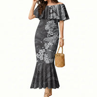 Pauli Hawai'i Hibiscus Mermaid Dress Polynesian Tribal Tattoo Pattern Floral Elements