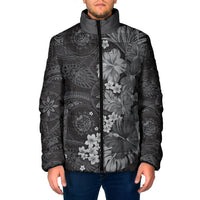 Pauli Hawai'i Hibiscus Padded Jacket Polynesian Tribal Tattoo Pattern Floral Elements
