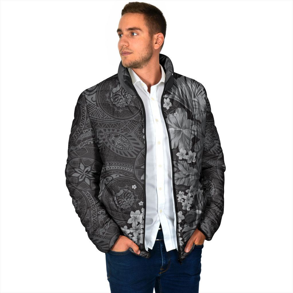 Pauli Hawai'i Hibiscus Padded Jacket Polynesian Tribal Tattoo Pattern Floral Elements