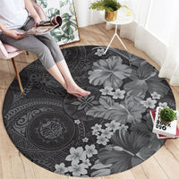 Pauli Hawai'i Hibiscus Round Carpet Polynesian Tribal Tattoo Pattern Floral Elements