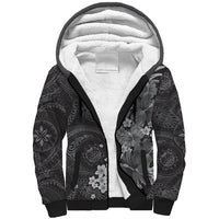 Pauli Hawai'i Hibiscus Sherpa Hoodie Polynesian Tribal Tattoo Pattern Floral Elements