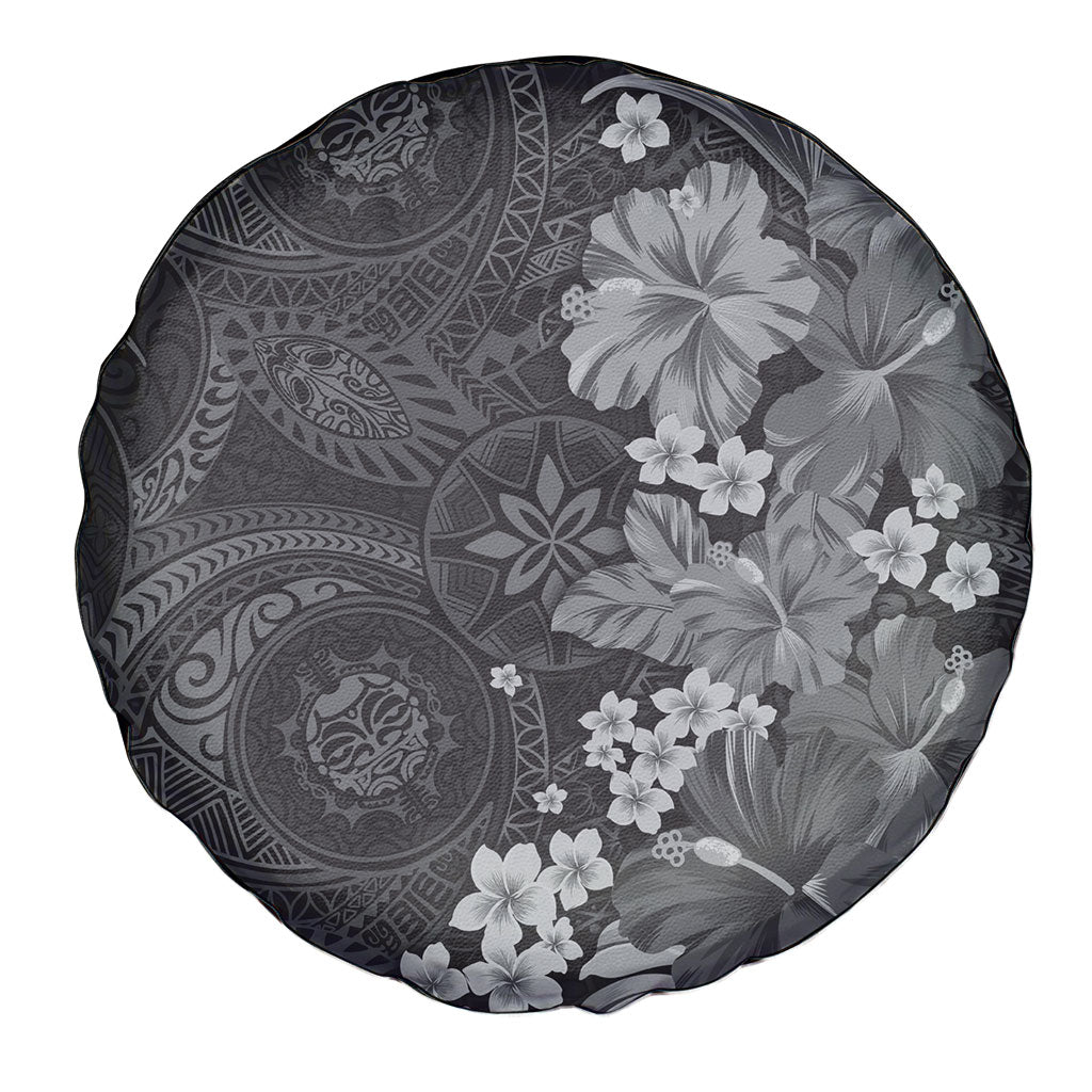 Pauli Hawai'i Hibiscus Spare Tire Cover Polynesian Tribal Tattoo Pattern Floral Elements