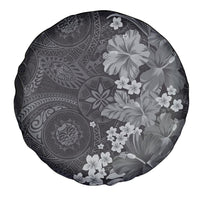 Pauli Hawai'i Hibiscus Spare Tire Cover Polynesian Tribal Tattoo Pattern Floral Elements