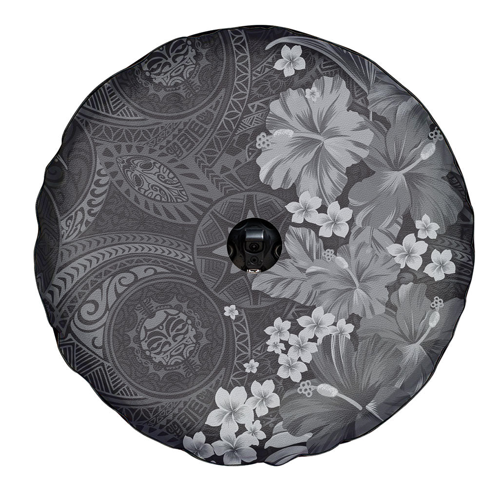 Pauli Hawai'i Hibiscus Spare Tire Cover Polynesian Tribal Tattoo Pattern Floral Elements