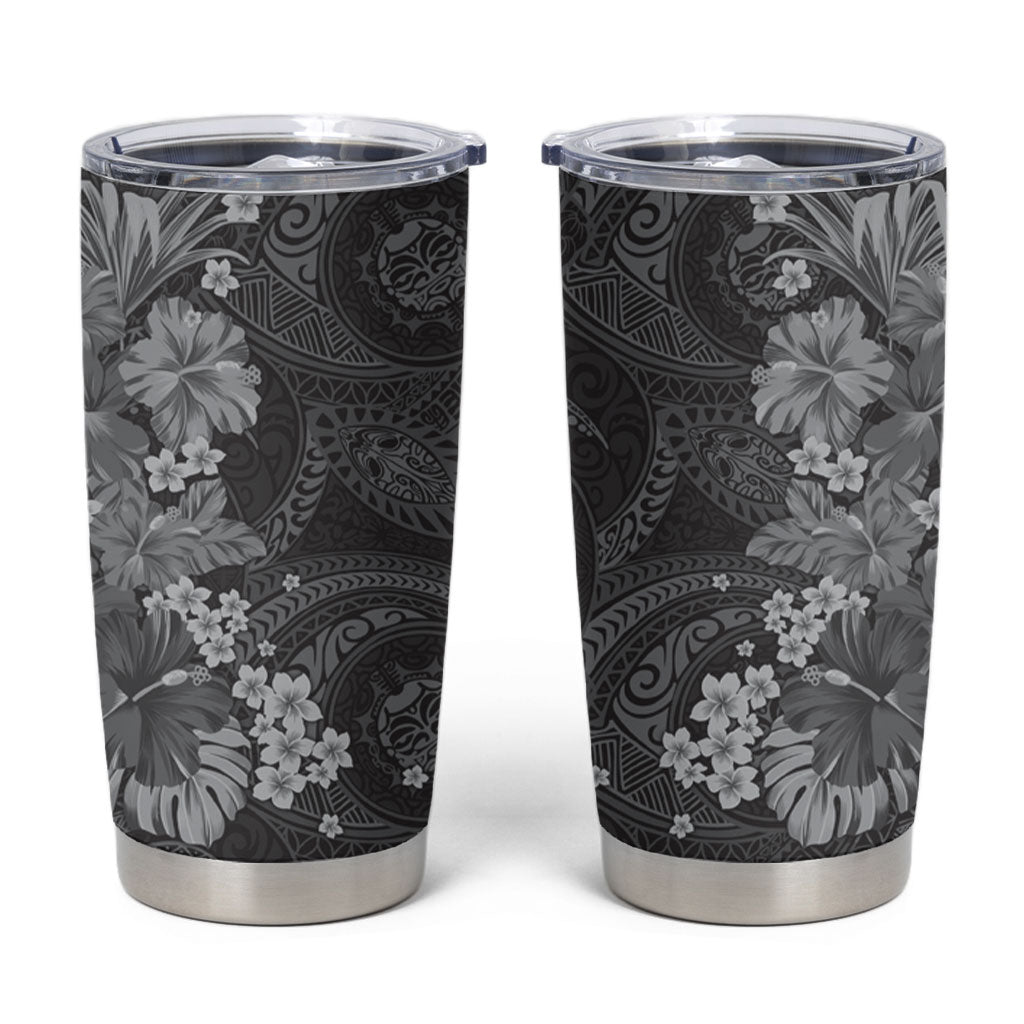 Pauli Hawai'i Hibiscus Tumbler Cup Polynesian Tribal Tattoo Pattern Floral Elements