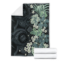 Pauliuli Hawai'i Hibiscus Blanket Polynesian Tribal Tattoo Pattern Floral Elements