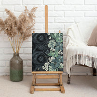Pauliuli Hawai'i Hibiscus Canvas Wall Art Polynesian Tribal Tattoo Pattern Floral Elements