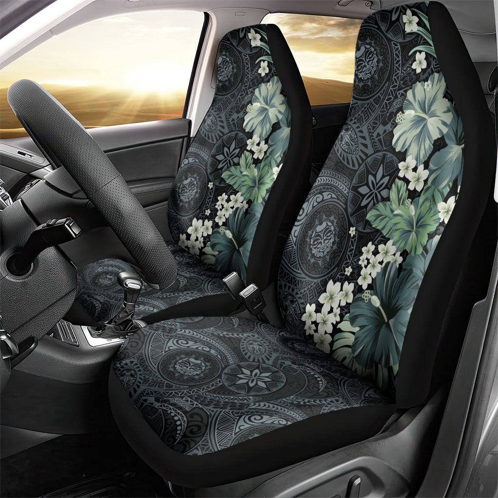 Pauliuli Hawai'i Hibiscus Car Seat Cover Polynesian Tribal Tattoo Pattern Floral Elements