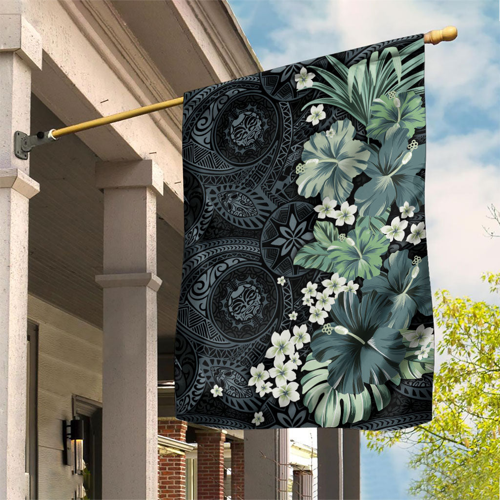 Pauliuli Hawai'i Hibiscus Garden Flag Polynesian Tribal Tattoo Pattern Floral Elements