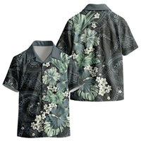 Pauliuli Hawai'i Hibiscus Kid Hawaiian Shirt Polynesian Tribal Tattoo Pattern Floral Elements