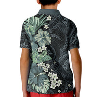 Pauliuli Hawai'i Hibiscus Kid Polo Shirt Polynesian Tribal Tattoo Pattern Floral Elements