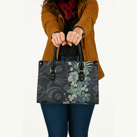 Pauliuli Hawai'i Hibiscus Leather Bag Polynesian Tribal Tattoo Pattern Floral Elements