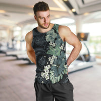 Pauliuli Hawai'i Hibiscus Men Tank Top Polynesian Tribal Tattoo Pattern Floral Elements