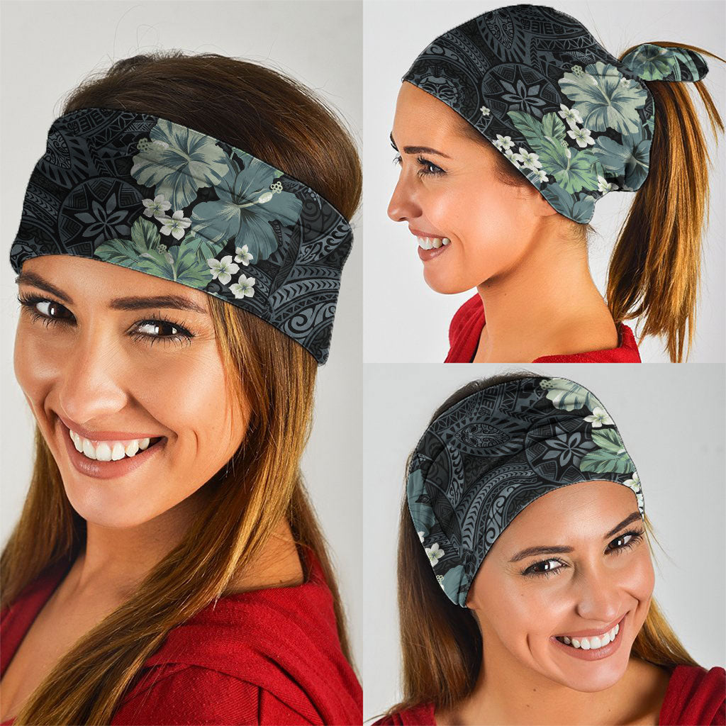 Pauliuli Hawai'i Hibiscus Neck Gaiter Polynesian Tribal Tattoo Pattern Floral Elements