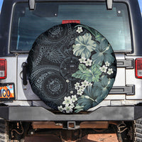 Pauliuli Hawai'i Hibiscus Spare Tire Cover Polynesian Tribal Tattoo Pattern Floral Elements