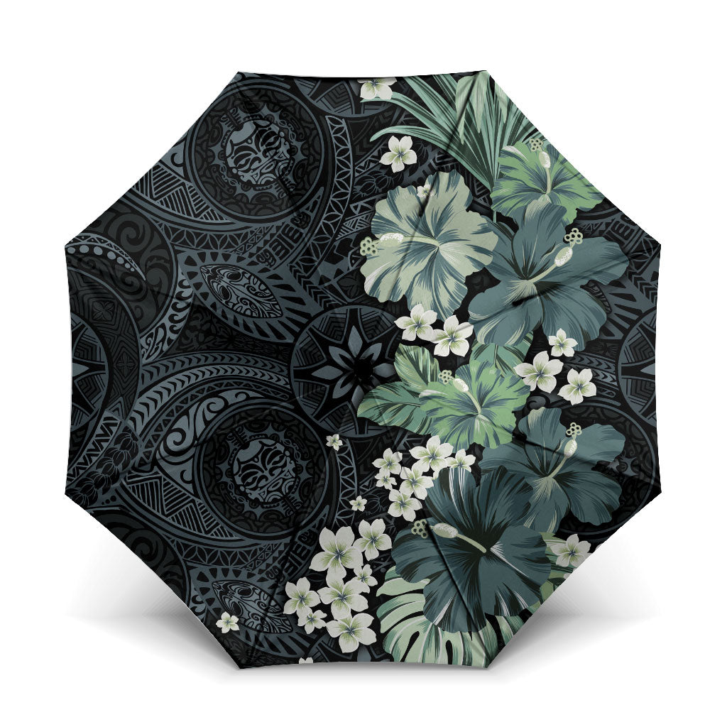 Pauliuli Hawai'i Hibiscus Umbrella Polynesian Tribal Tattoo Pattern Floral Elements