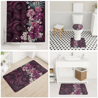 Poni Mama Hawai'i Hibiscus Bathroom Set Polynesian Tribal Tattoo Pattern Floral Elements