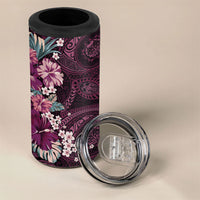 Poni Mama Hawai'i Hibiscus 4 in 1 Can Cooler Tumbler Polynesian Tribal Tattoo Pattern Floral Elements