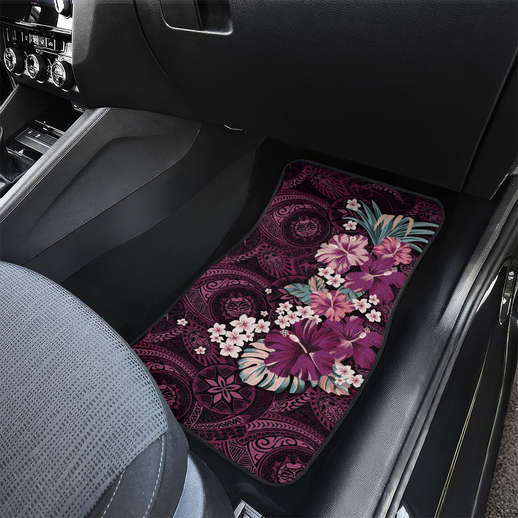 Poni Mama Hawai'i Hibiscus Car Mats Polynesian Tribal Tattoo Pattern Floral Elements