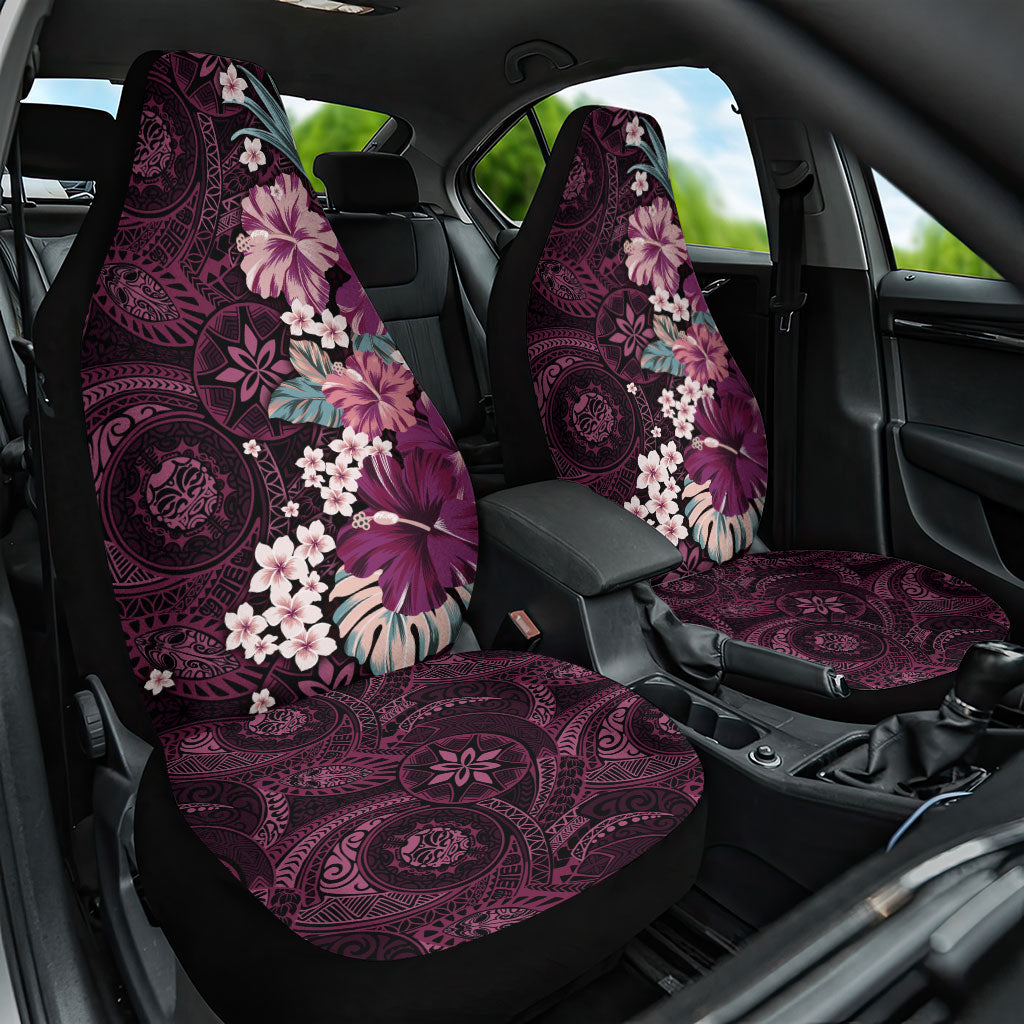 Poni Mama Hawai'i Hibiscus Car Seat Cover Polynesian Tribal Tattoo Pattern Floral Elements