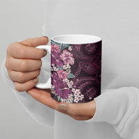 Poni Mama Hawai'i Hibiscus Ceramic Mug Polynesian Tribal Tattoo Pattern Floral Elements