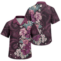 Poni Mama Hawai'i Hibiscus Family Matching Summer Maxi Dress and Hawaiian Shirt Polynesian Tribal Tattoo Pattern Floral Elements
