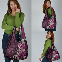 Poni Mama Hawai'i Hibiscus Grocery Bag Polynesian Tribal Tattoo Pattern Floral Elements