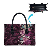 Poni Mama Hawai'i Hibiscus Leather Bag Polynesian Tribal Tattoo Pattern Floral Elements