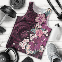 Poni Mama Hawai'i Hibiscus Men Tank Top Polynesian Tribal Tattoo Pattern Floral Elements