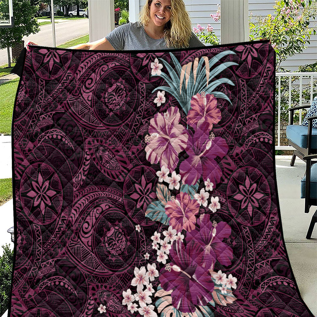 Poni Mama Hawai'i Hibiscus Quilt Polynesian Tribal Tattoo Pattern Floral Elements