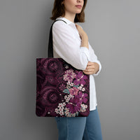 Poni Mama Hawai'i Hibiscus Tote Bag Polynesian Tribal Tattoo Pattern Floral Elements