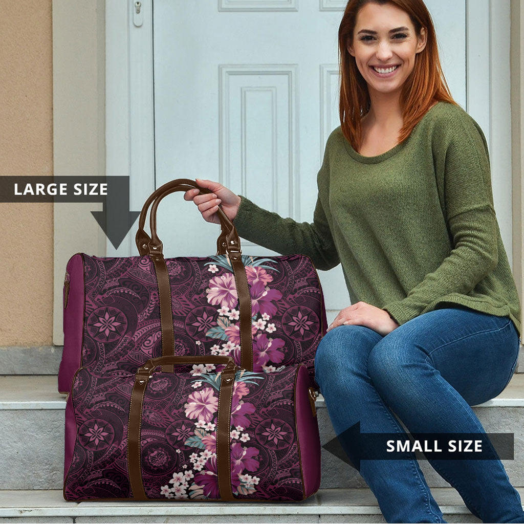 Poni Mama Hawai'i Hibiscus Travel Bag Polynesian Tribal Tattoo Pattern Floral Elements