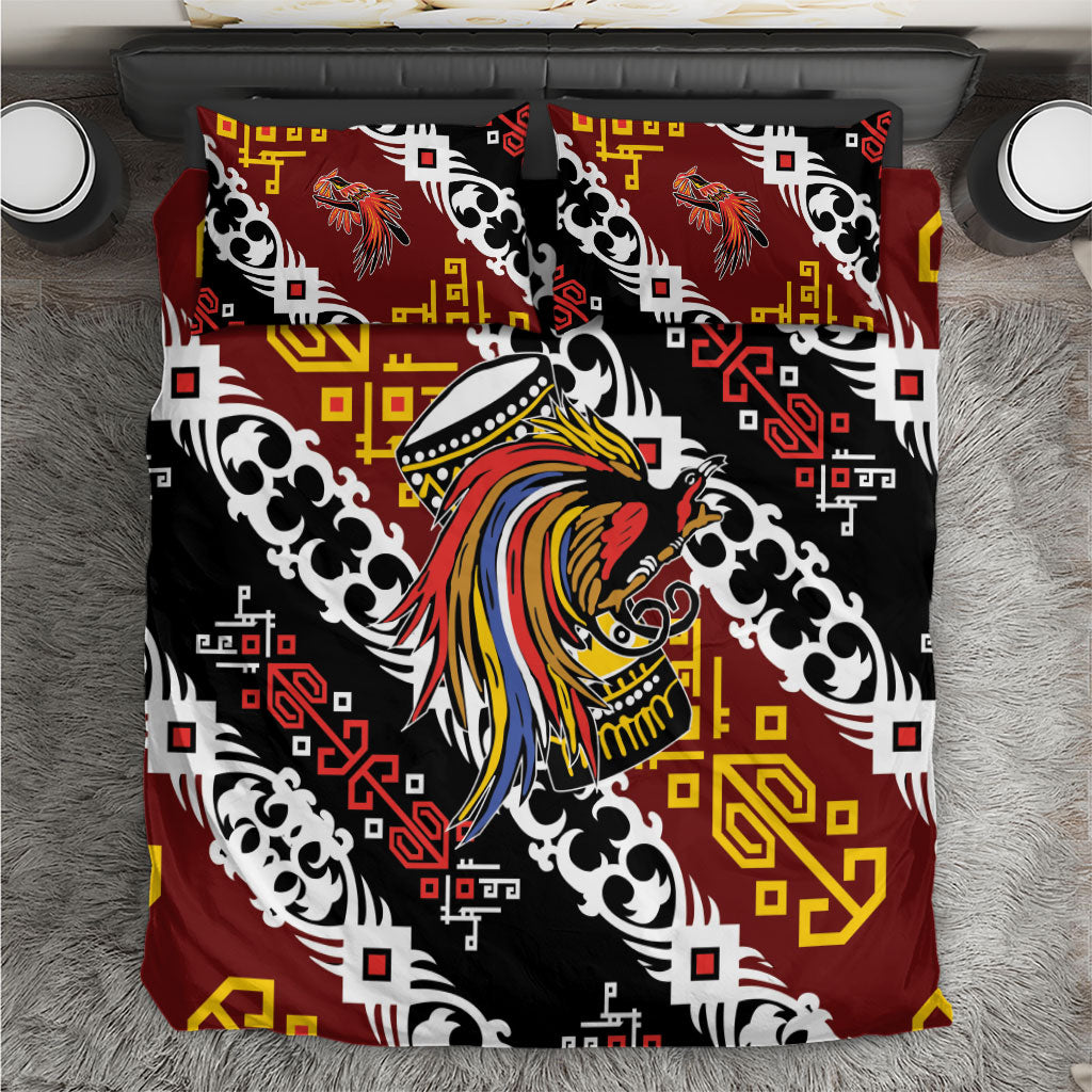 Papua New Guinea Bird Drum Bedding Set Papuan Batik Motif