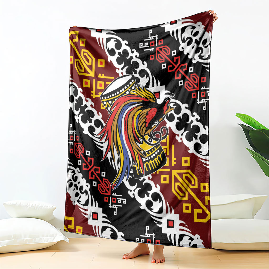 Papua New Guinea Bird Drum Blanket Papuan Batik Motif