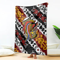 Papua New Guinea Bird Drum Blanket Papuan Batik Motif