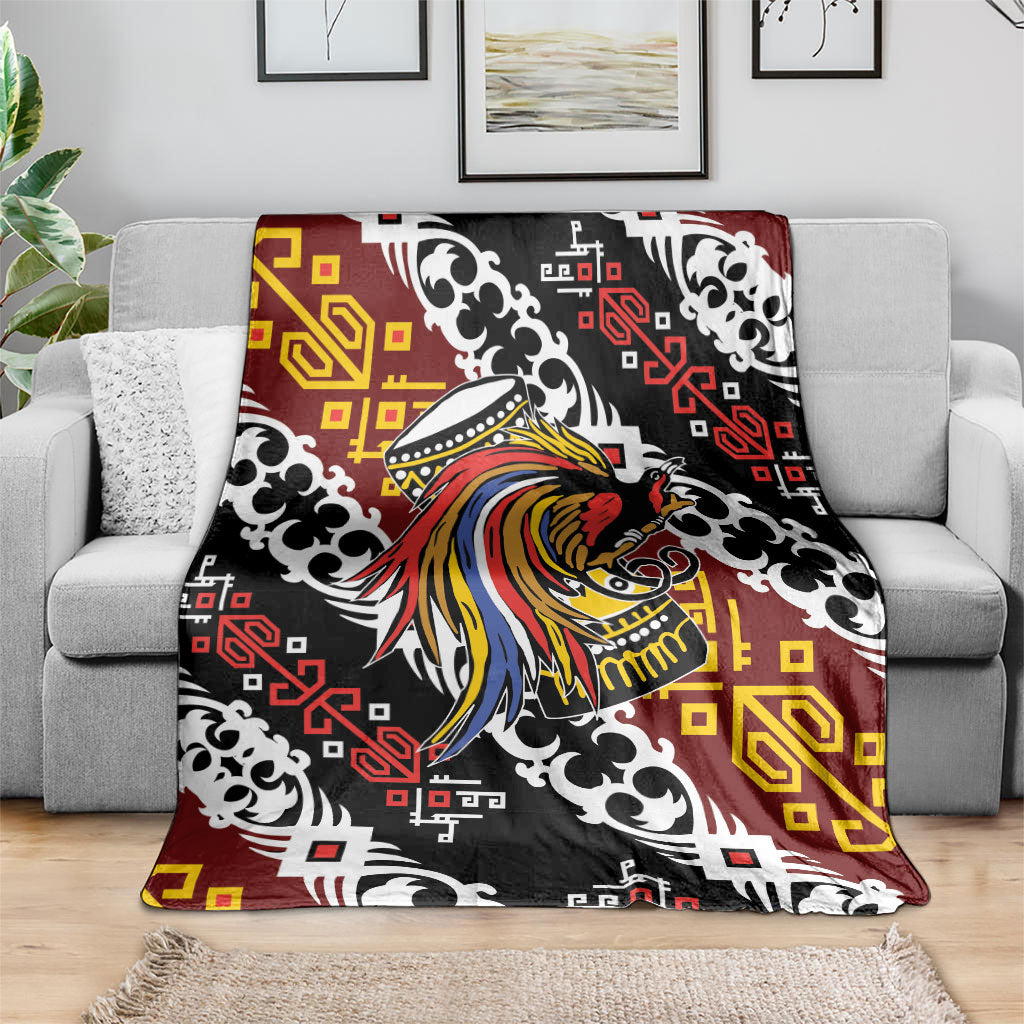 Papua New Guinea Bird Drum Blanket Papuan Batik Motif