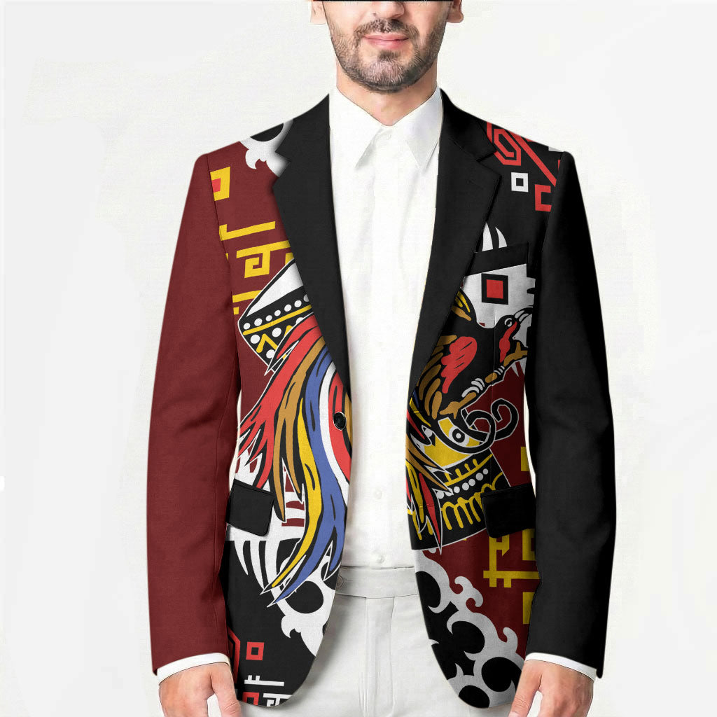 Personalised Papua New Guinea Bird Drum Blazer Papuan Batik Motif
