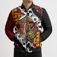 Personalised Papua New Guinea Bird Drum Bomber Puffer Jacket Papuan Batik Motif