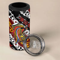 Papua New Guinea Bird Drum 4 in 1 Can Cooler Tumbler Papuan Batik Motif
