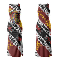 Personalised Papua New Guinea Bird Drum Couples Matching Tank Maxi Dress and Long Sleeve Button Shirt Papuan Batik Motif
