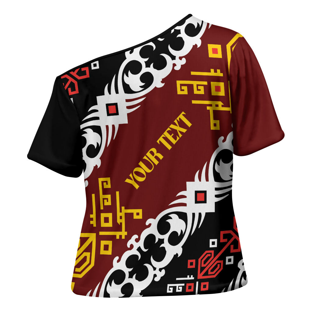 Personalised Papua New Guinea Bird Drum Cross Shoulder Shirt Papuan Batik Motif